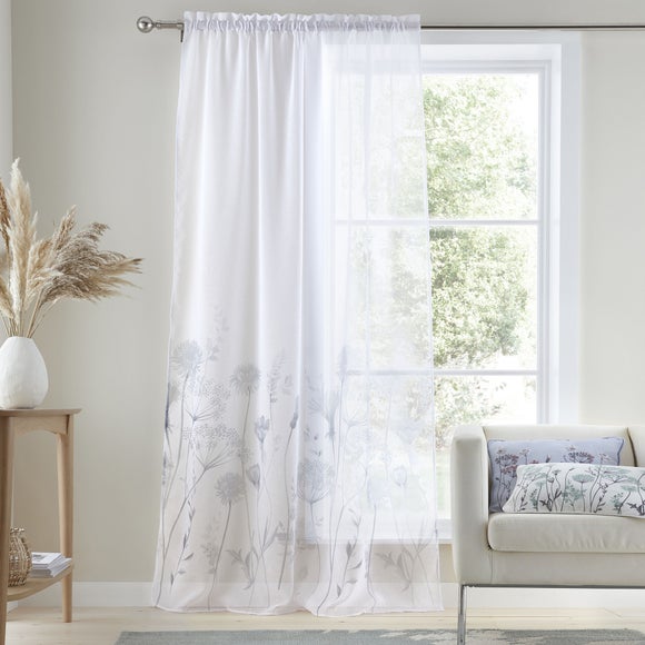 Catherine Lansfield Meadowsweet Floral Slot Top Voile Panel - image 1