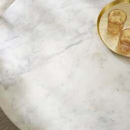 Arya Round Coffee Table, Mango Wood and Real Marble - thumbnail 3