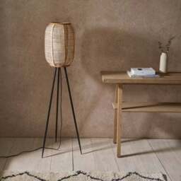 Vogue Zen Linen and Bamboo Floor Lamp - thumbnail 2