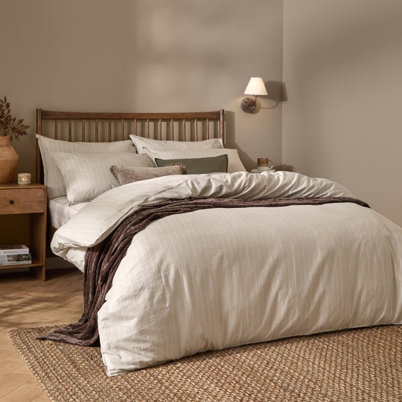 Yard Linear 100% Cotton Duvet Cover & Pillowcase Set - image 1