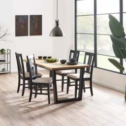 Hilton Rectangular Dining Table with 4 Hilton Dining Chairs - thumbnail 1