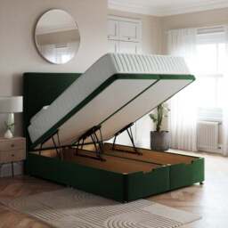 Luxury End Ottoman Bed Frame, Velvet - thumbnail 2