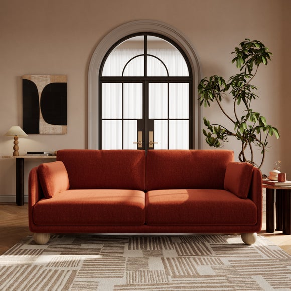 Armitage Chenille 3 Seater Sofa with Ball Feet - image 1