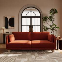 Armitage Chenille 3 Seater Sofa with Ball Feet - thumbnail 1