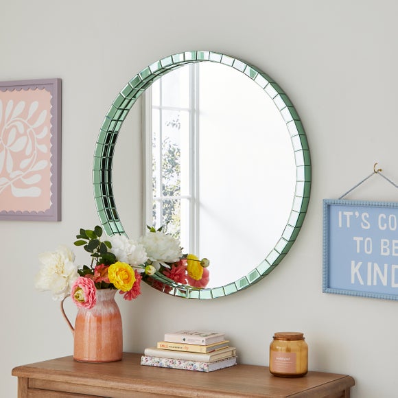 Katie Round Mirrored Edge Wall Mirror - image 1