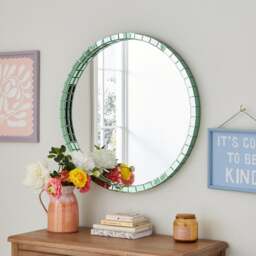Katie Round Mirrored Edge Wall Mirror - thumbnail 1