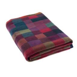 Super Soft Textured Check Multicoloured Throw Blanket - thumbnail 2