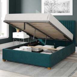 Grant Plush Velvet Ottoman Bed Frame - thumbnail 2