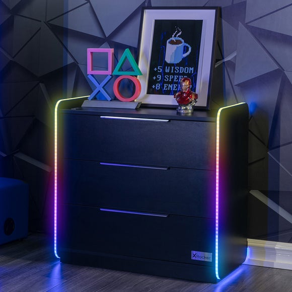 X Rocker Electra Chest of 3 Drawers with LED Lights - image 1