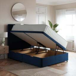 Luxury Side Ottoman Bed Frame, Velvet - thumbnail 2