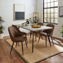 Set of 2 Luna Dining Chairs, Faux Leather - thumbnail 2