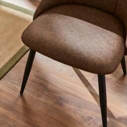 Set of 2 Luna Dining Chairs, Faux Leather - thumbnail 4