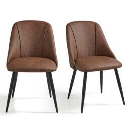 Set of 2 Luna Dining Chairs, Faux Leather - thumbnail 5