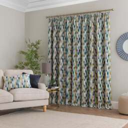 Kelso Cut Velvet Pencil Pleat Curtains - thumbnail 3