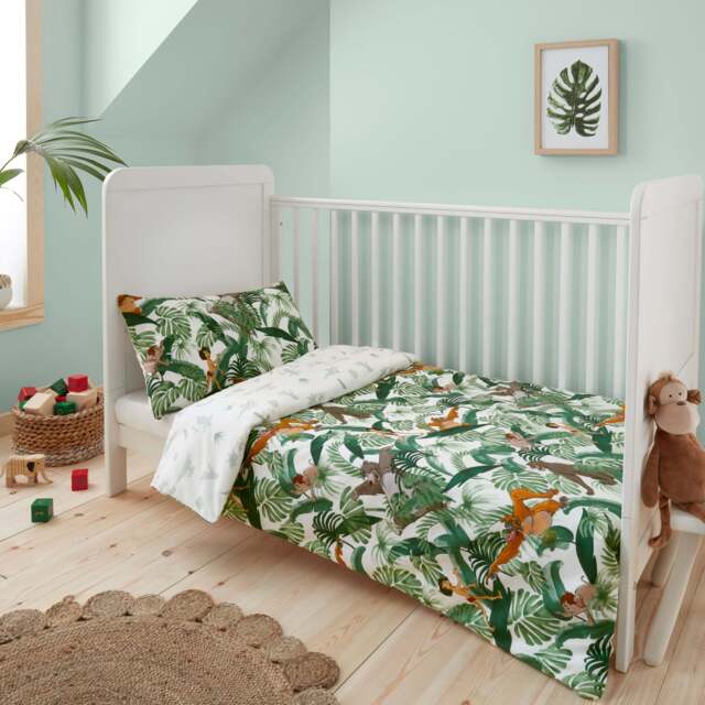 Jungle Book 100% Cotton Duvet Cover and Pillowcase Set Green by
