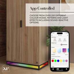 XR Living Denver 2 Door Wardrobe with App Controlled LED Lights - thumbnail 3