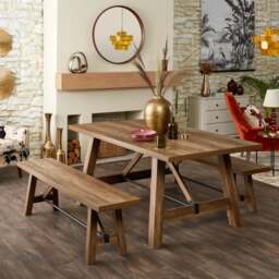 Fulton Trestle 6 Seater Rectangular Dining Table - thumbnail 1