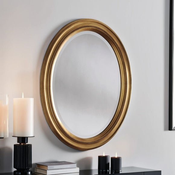 Yearn Beaded Oval Wall Mirror