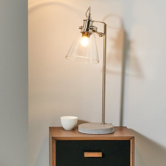 Chaplin Concrete & Brushed Chrome Table Lamp - image 1