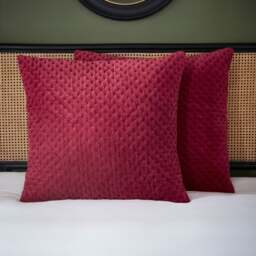 Dorma Genevieve Red Continental Square Pillowcase - thumbnail 1