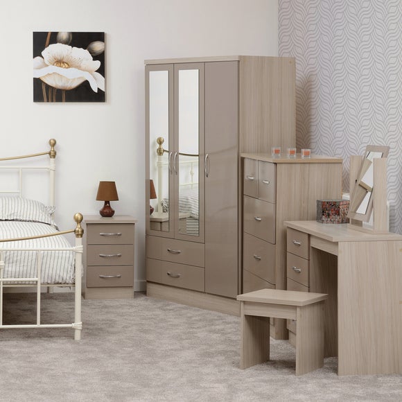 Nevada 4 Drawer Dressing Table Set with Mirror - image 1