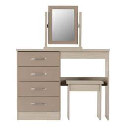 Nevada 4 Drawer Dressing Table Set with Mirror - thumbnail 3