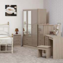 Nevada 4 Drawer Dressing Table Set with Mirror - thumbnail 1