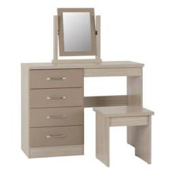 Nevada 4 Drawer Dressing Table Set with Mirror - thumbnail 2