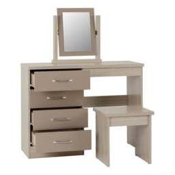 Nevada 4 Drawer Dressing Table Set with Mirror - thumbnail 4