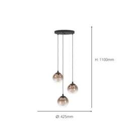 EGLO Ariscani 1 Ombre 3 Light Cluster Ceiling Light - thumbnail 5