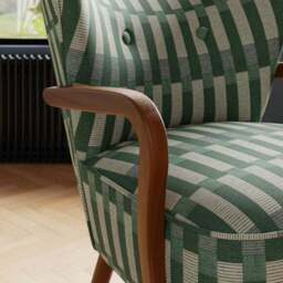 Eliza Checkerboard Wooden Arm Occasional Armchair - thumbnail 3