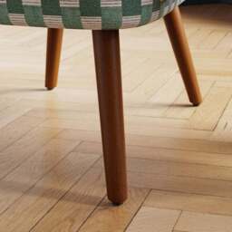 Eliza Checkerboard Wooden Arm Occasional Armchair - thumbnail 5