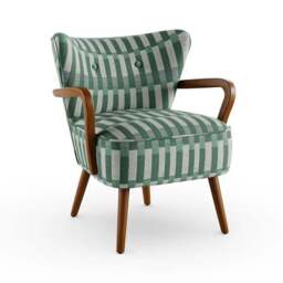 Eliza Checkerboard Wooden Arm Occasional Armchair - thumbnail 6