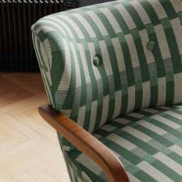 Eliza Checkerboard Wooden Arm Occasional Armchair - thumbnail 4