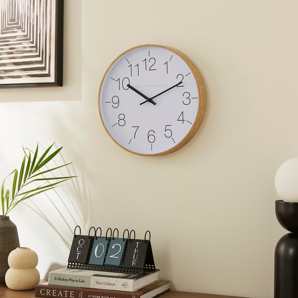 Modern Wood Effect Round Wall Clock - image 1