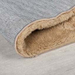 Faroe Wool Look Washable Faux Fur Rug - thumbnail 4