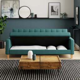 Harlow Flatweave Storage Double Sofa Bed - thumbnail 3