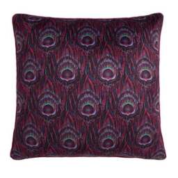 Laurence Llewelyn-Bowen Dandy Peacock Jacquard Square Filled Cushion - thumbnail 3