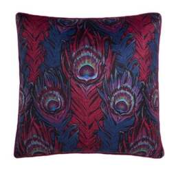 Laurence Llewelyn-Bowen Dandy Peacock Jacquard Square Filled Cushion - thumbnail 2