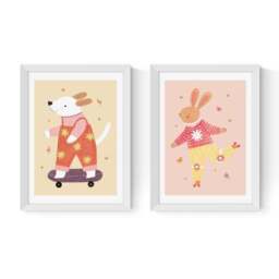 East End Prints Set of 2 Skater Pup and Rollin Rabbit Prints - thumbnail 2