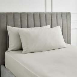 Hotel 230 Thread Count 100% Cotton Sateen Large Standard Pillowcase Pair
