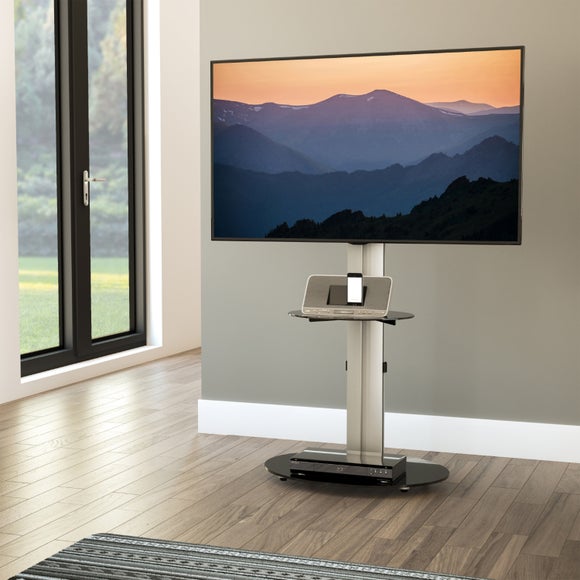 "Eno Pedestal TV Stand with Shelf for TVs up to 55""" - image 1