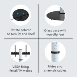 "Eno Pedestal TV Stand with Shelf for TVs up to 55""" - thumbnail 4