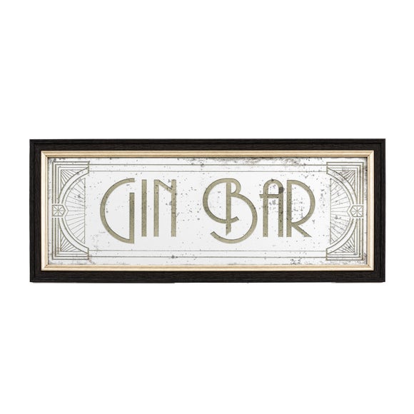 Cedar and Sage Antique Printed Gin Bar Wall Mirror - image 1