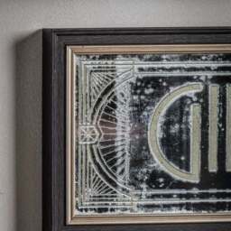 Cedar and Sage Antique Printed Gin Bar Wall Mirror - thumbnail 2