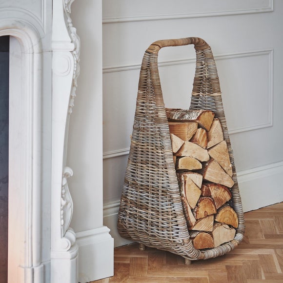 Natural Rattan Tall Log Storage Basket - image 1