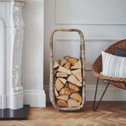 Natural Rattan Tall Log Storage Basket - thumbnail 2
