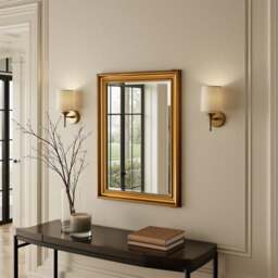 Yearn Beaded Classic Framed Bevelled Rectangle Wall Mirror - thumbnail 1