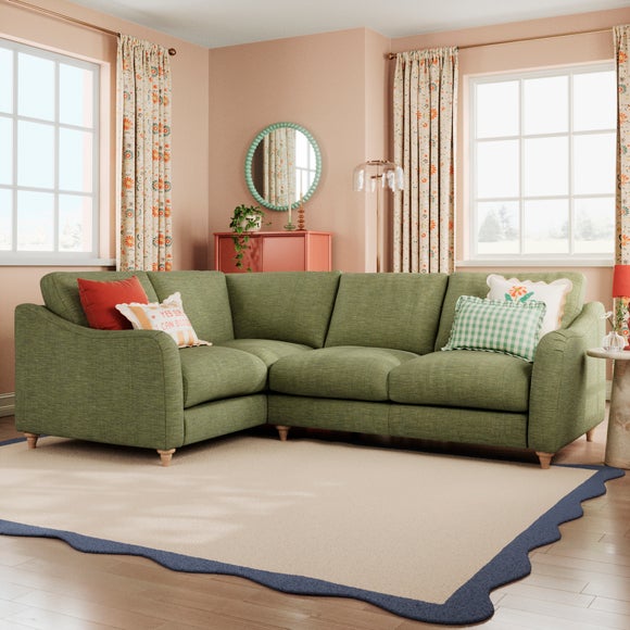 Hattie Slub Faux Linen Corner Sofa - image 1