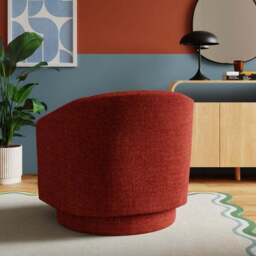 Carmen Bubble Chenille Curved Swivel Chair - thumbnail 2